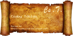 Csaby Tóbiás névjegykártya